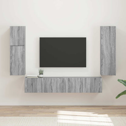 vidaXL TV Cabinet Set 4 pcs Grey Sonoma Engineered Wood 1