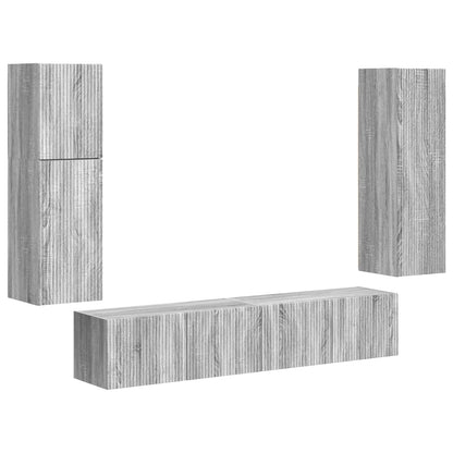 vidaXL TV Cabinet Set 4 pcs Grey Sonoma Engineered Wood 2