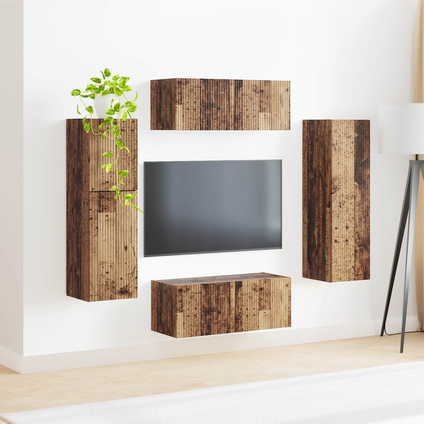 vidaXL TV Cabinet Set 4 pcs Old Wood Engineered Wood 4
