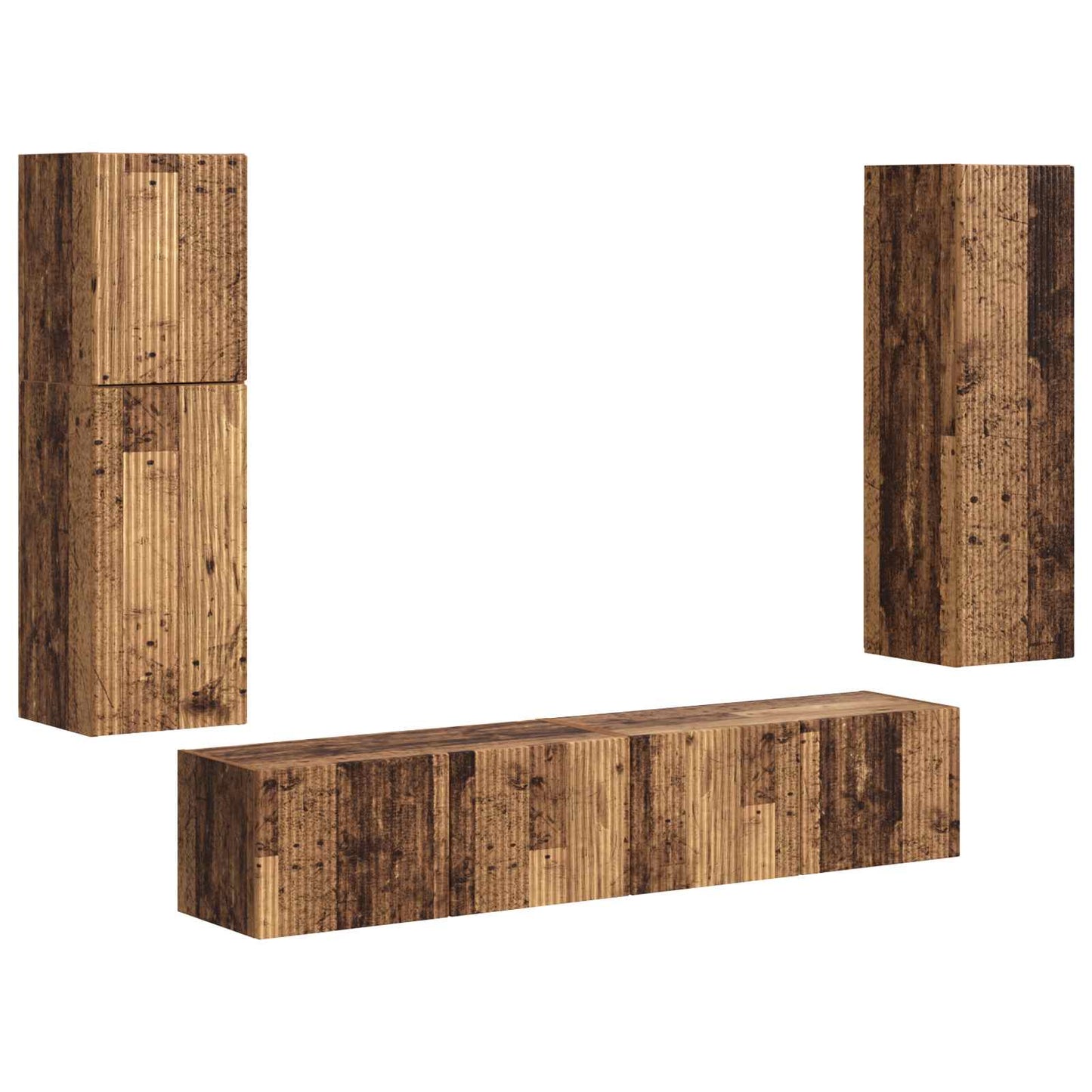 vidaXL TV Cabinet Set 4 pcs Old Wood Engineered Wood 2