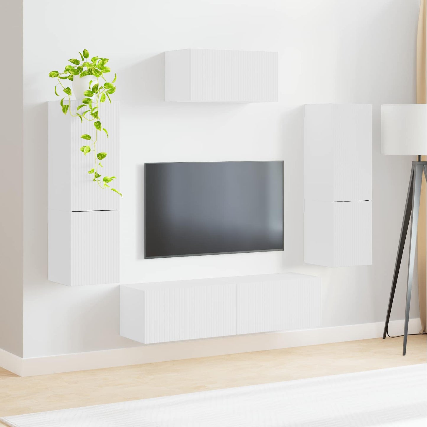 vidaXL TV Cabinet Set 4 pcs White Engineered Wood 4