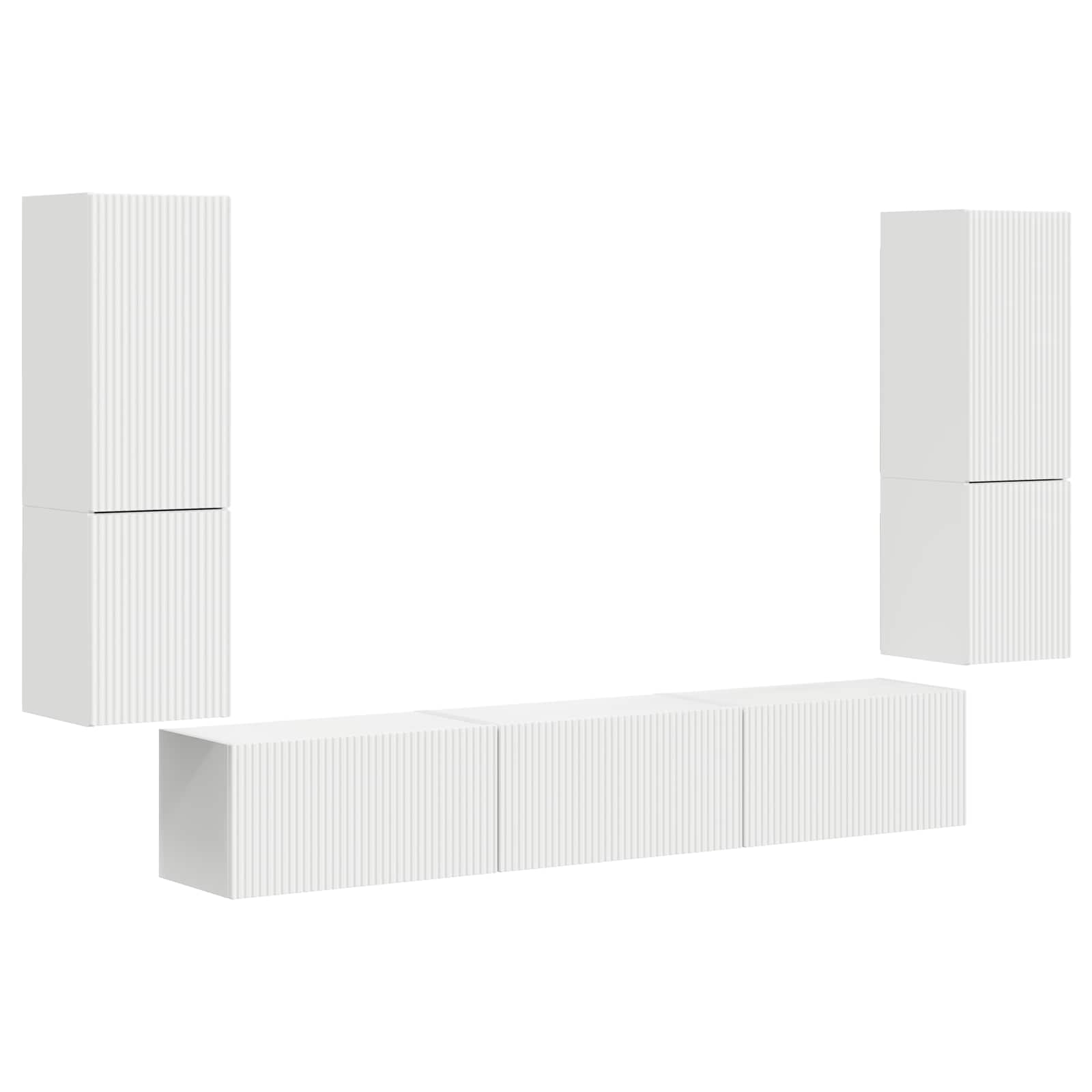 vidaXL TV Cabinet Set 4 pcs White Engineered Wood 2