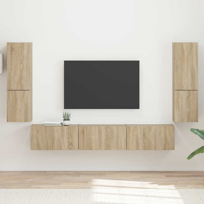 vidaXL TV Cabinet Set 4 pcs Sonoma Oak Engineered Wood 1