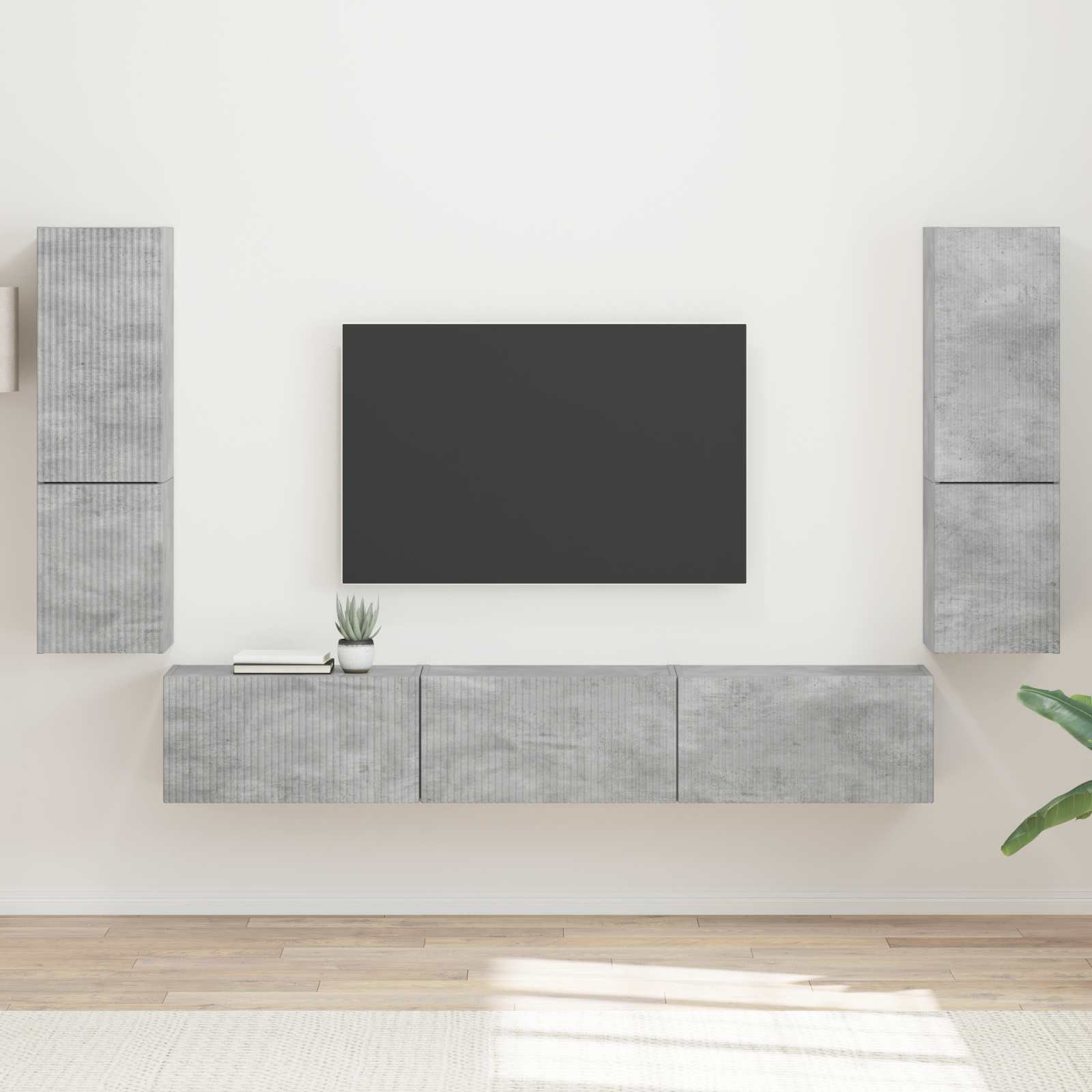 vidaXL TV Cabinet Set 4 pcs Concrete Grey Engineered Wood 1