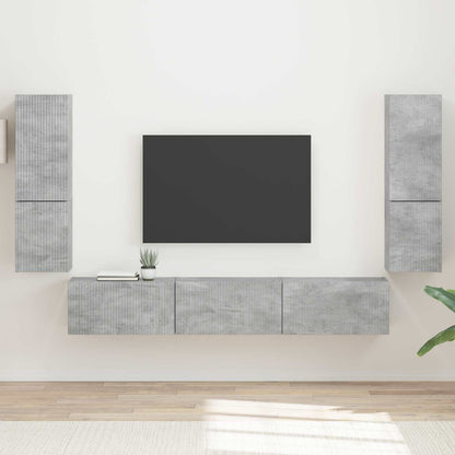 vidaXL TV Cabinet Set 4 pcs Concrete Grey Engineered Wood 1