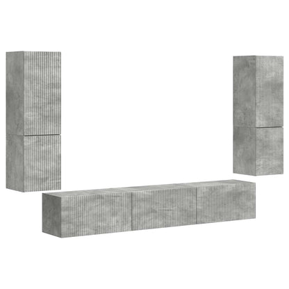 vidaXL TV Cabinet Set 4 pcs Concrete Grey Engineered Wood 2