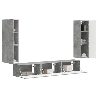 vidaXL TV Cabinet Set 4 pcs Concrete Grey Engineered Wood 3
