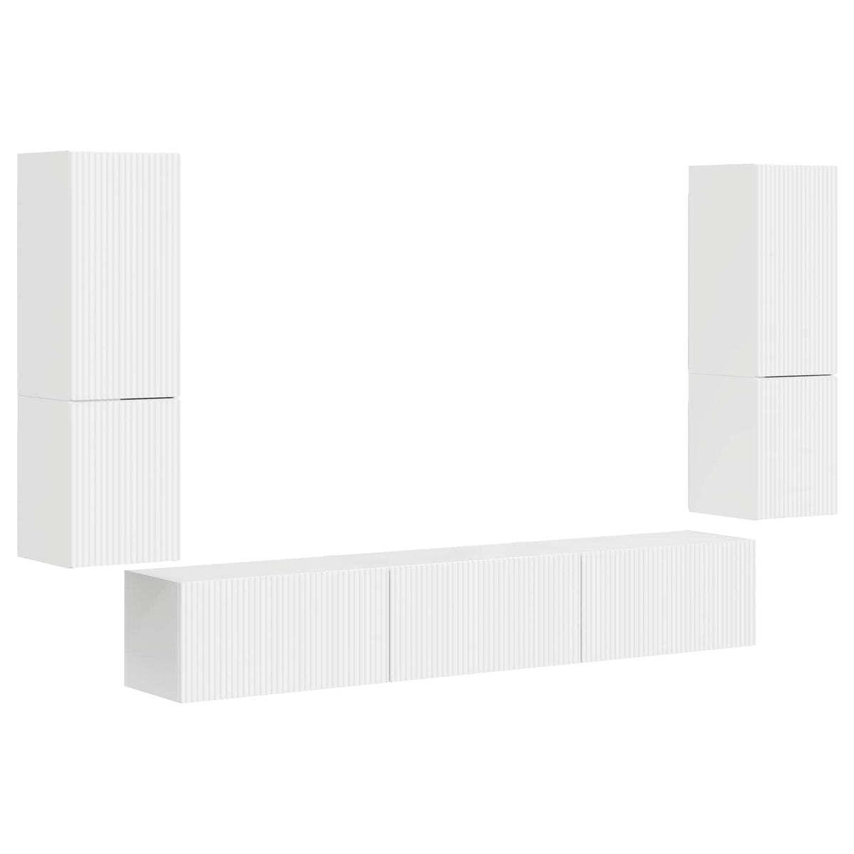 vidaXL TV Cabinet Set 4 pcs High Gloss White Engineered Wood 2