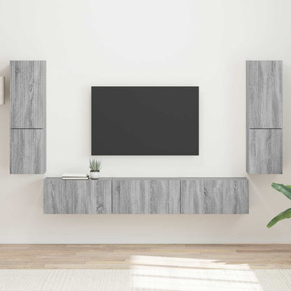 vidaXL TV Cabinet Set 4 pcs Grey Sonoma Engineered Wood 1