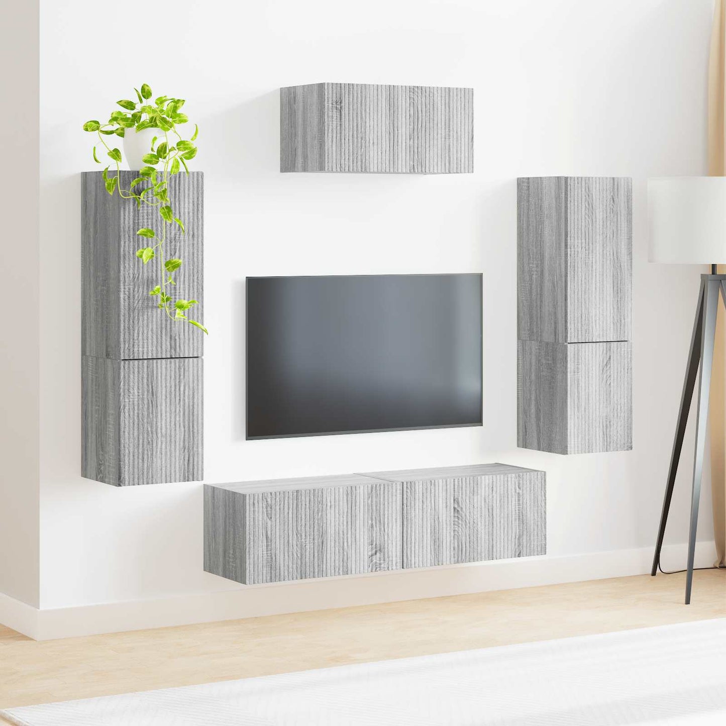 vidaXL TV Cabinet Set 4 pcs Grey Sonoma Engineered Wood 4