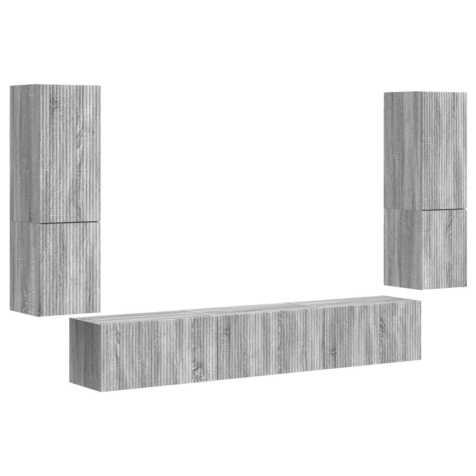 vidaXL TV Cabinet Set 4 pcs Grey Sonoma Engineered Wood 2