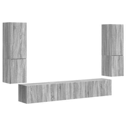 vidaXL TV Cabinet Set 4 pcs Grey Sonoma Engineered Wood 2