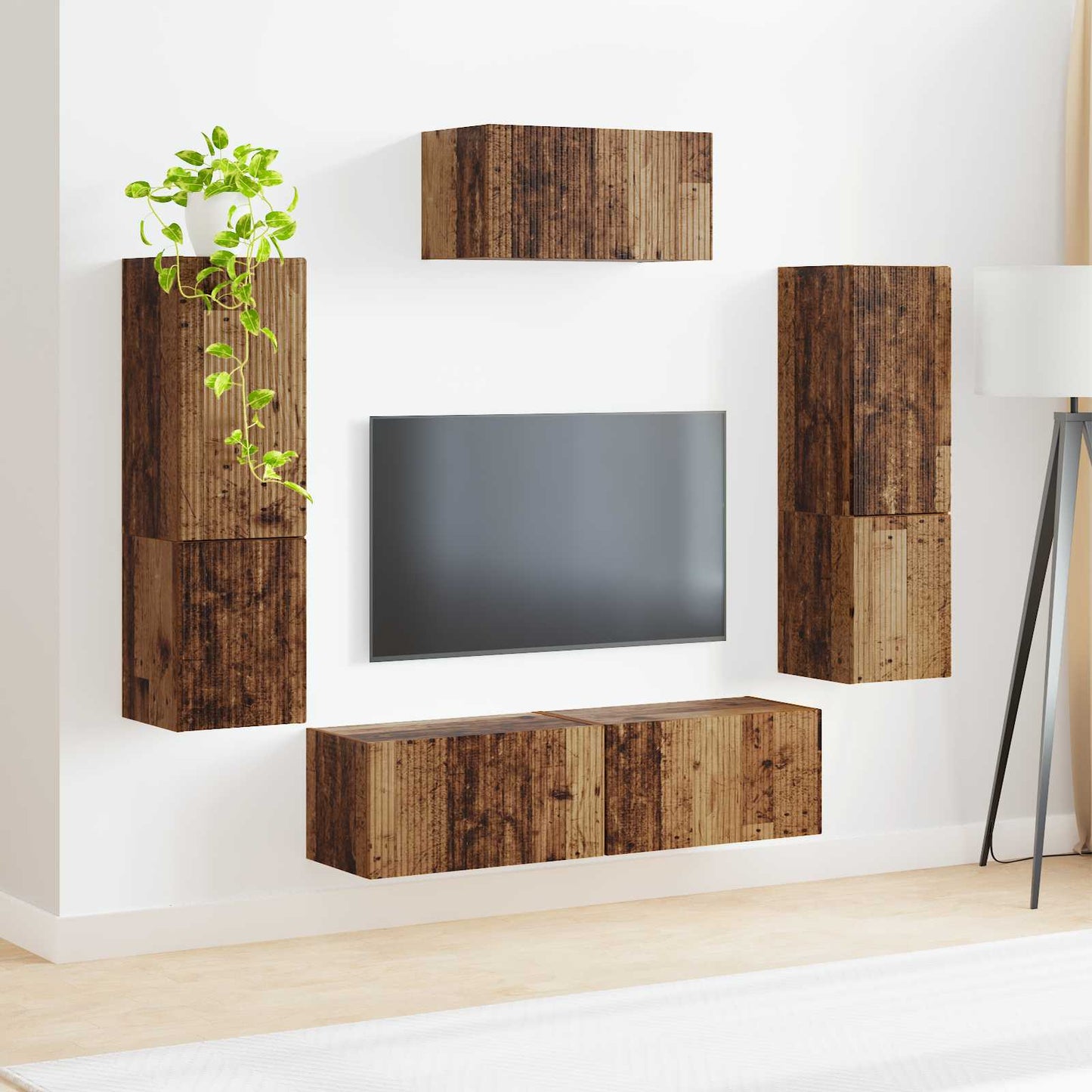 vidaXL TV Cabinet Set 4 pcs Old Wood Engineered Wood 4