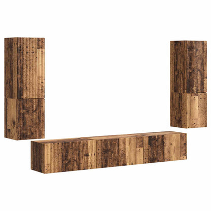 vidaXL TV Cabinet Set 4 pcs Old Wood Engineered Wood 2