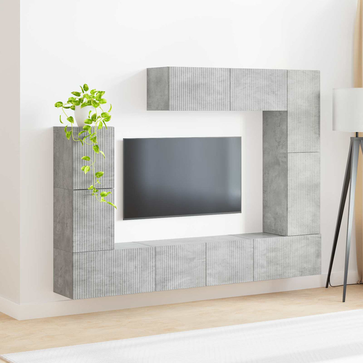 vidaXL TV Cabinet Set 5 pcs Concrete Grey Engineered Wood 4