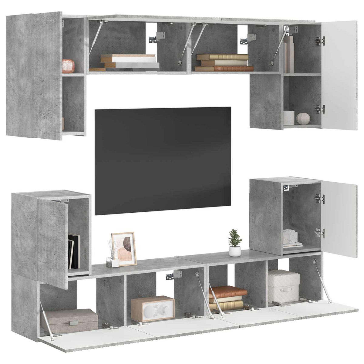 vidaXL TV Cabinet Set 5 pcs Concrete Grey Engineered Wood 3
