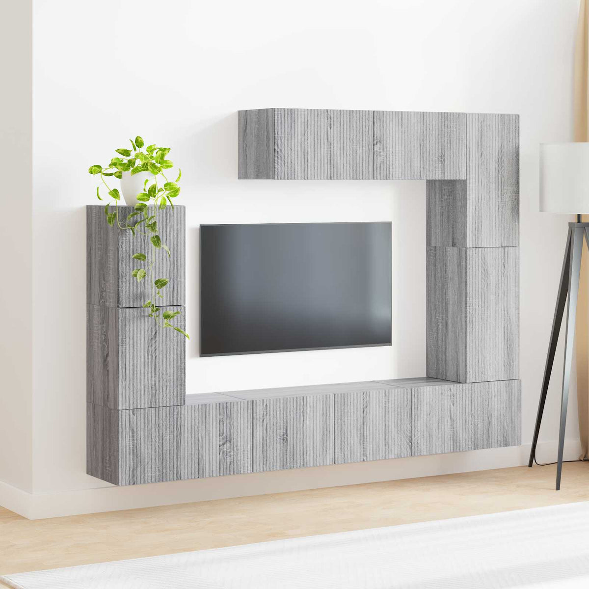 vidaXL TV Cabinet Set 5 pcs Grey Sonoma Engineered Wood 4