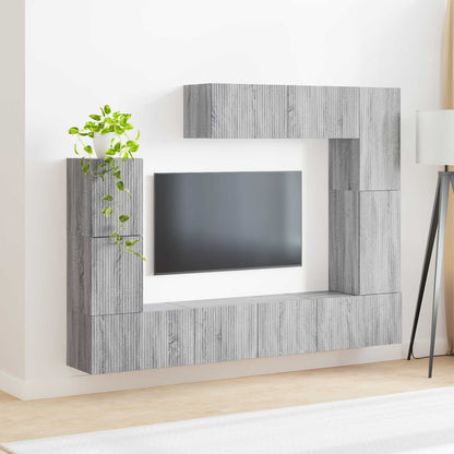 vidaXL TV Cabinet Set 5 pcs Grey Sonoma Engineered Wood 4