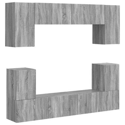 TV Cabinet Set 5 pcs Engineered Wood Grey sonoma