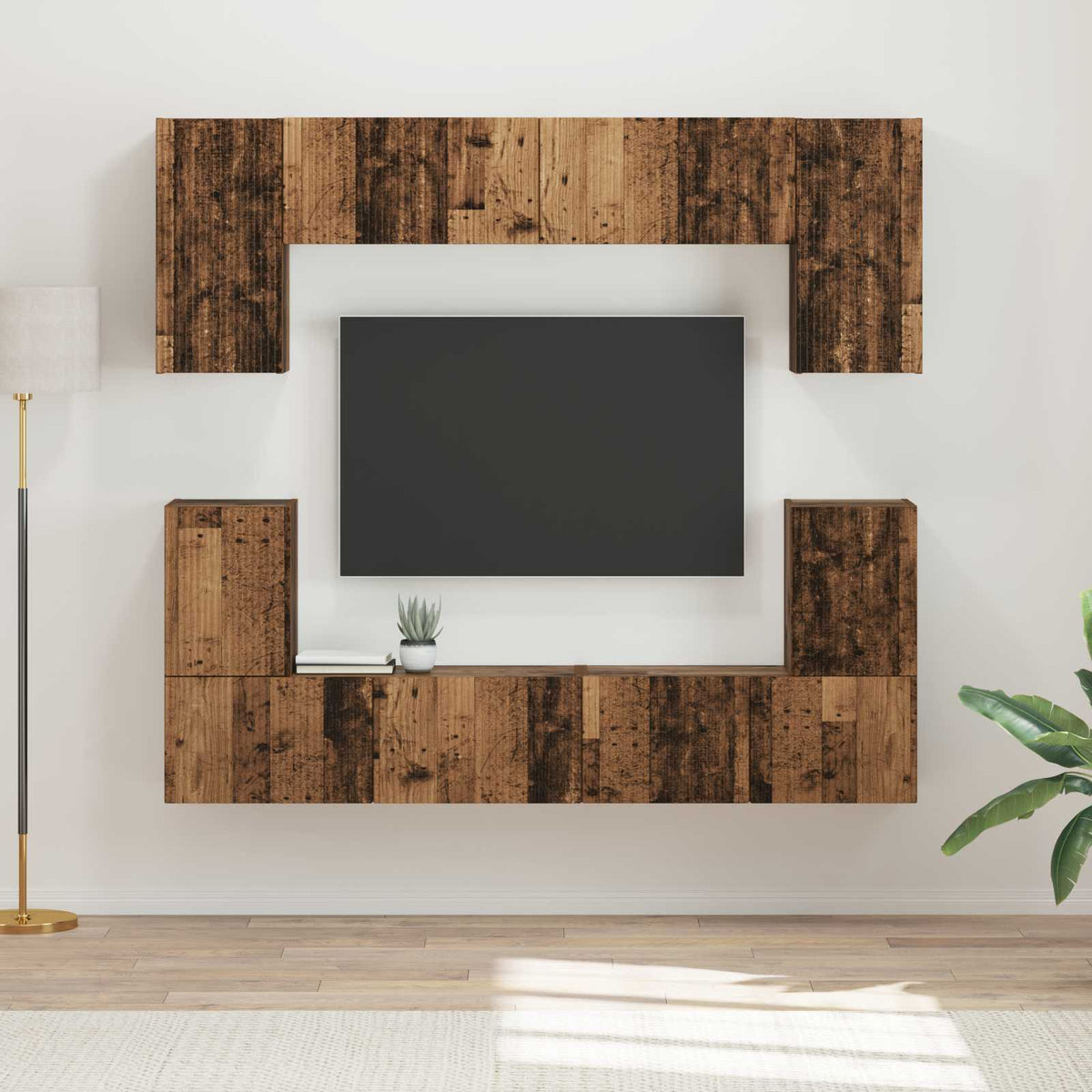 vidaXL TV Cabinet Set 5 pcs Old Wood Engineered Wood 1