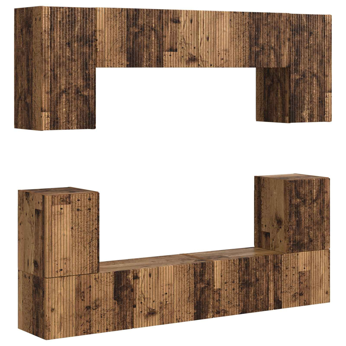 vidaXL TV Cabinet Set 5 pcs Old Wood Engineered Wood 2