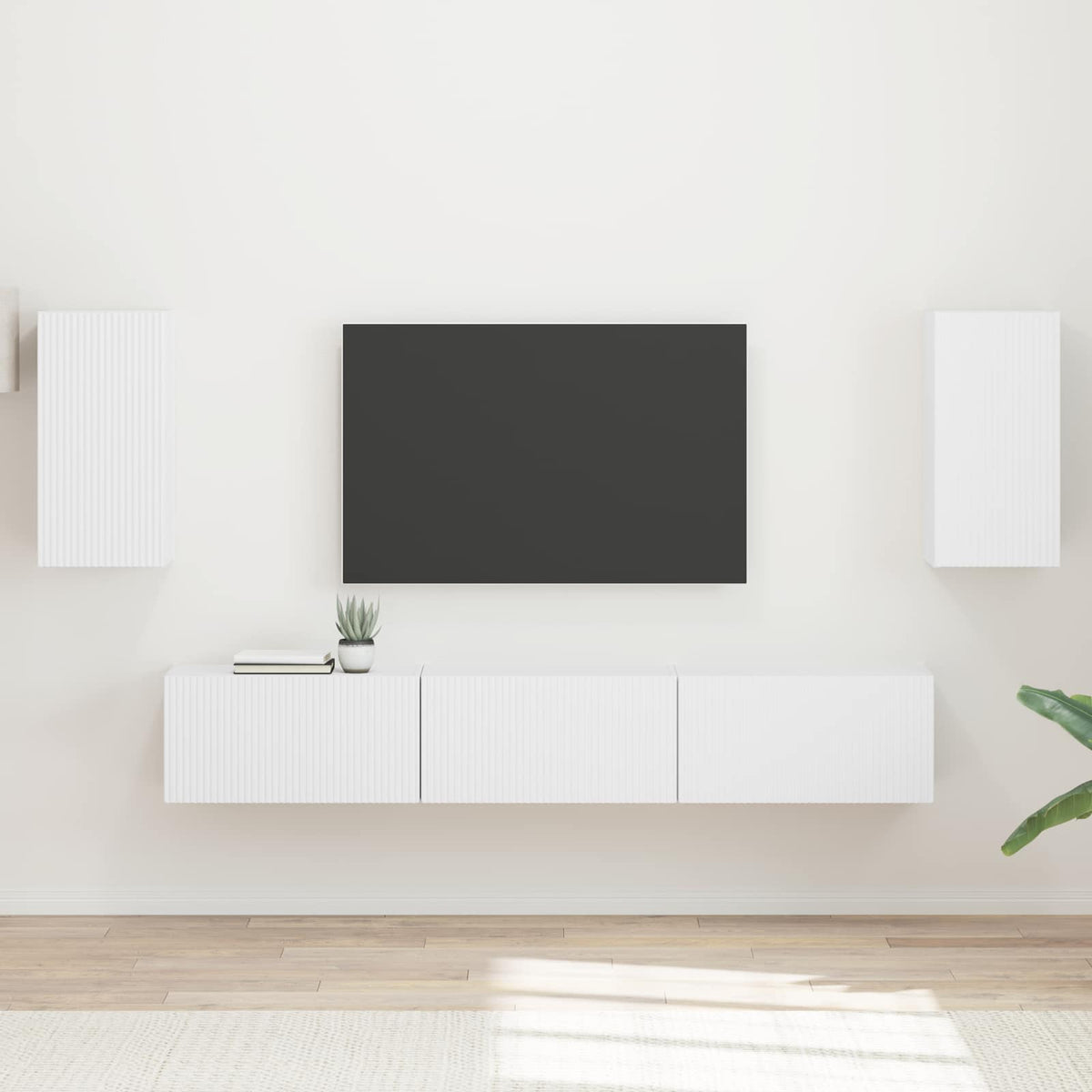 TV Cabinet Set 5 pcs Engineered Wood White
