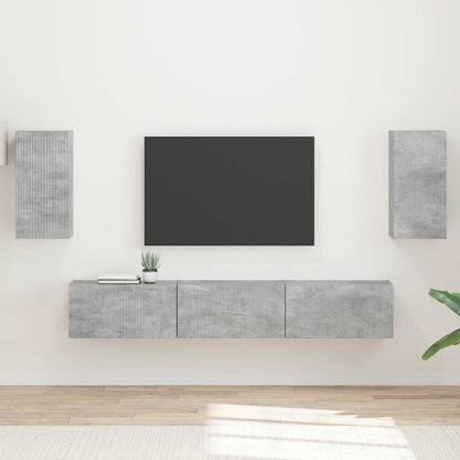 TV Cabinet Set 5 pcs Engineered Wood Concrete grey