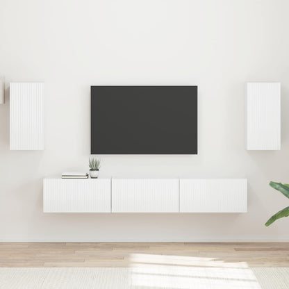 vidaXL TV Cabinet Set 5 pcs High Gloss White Engineered Wood 1