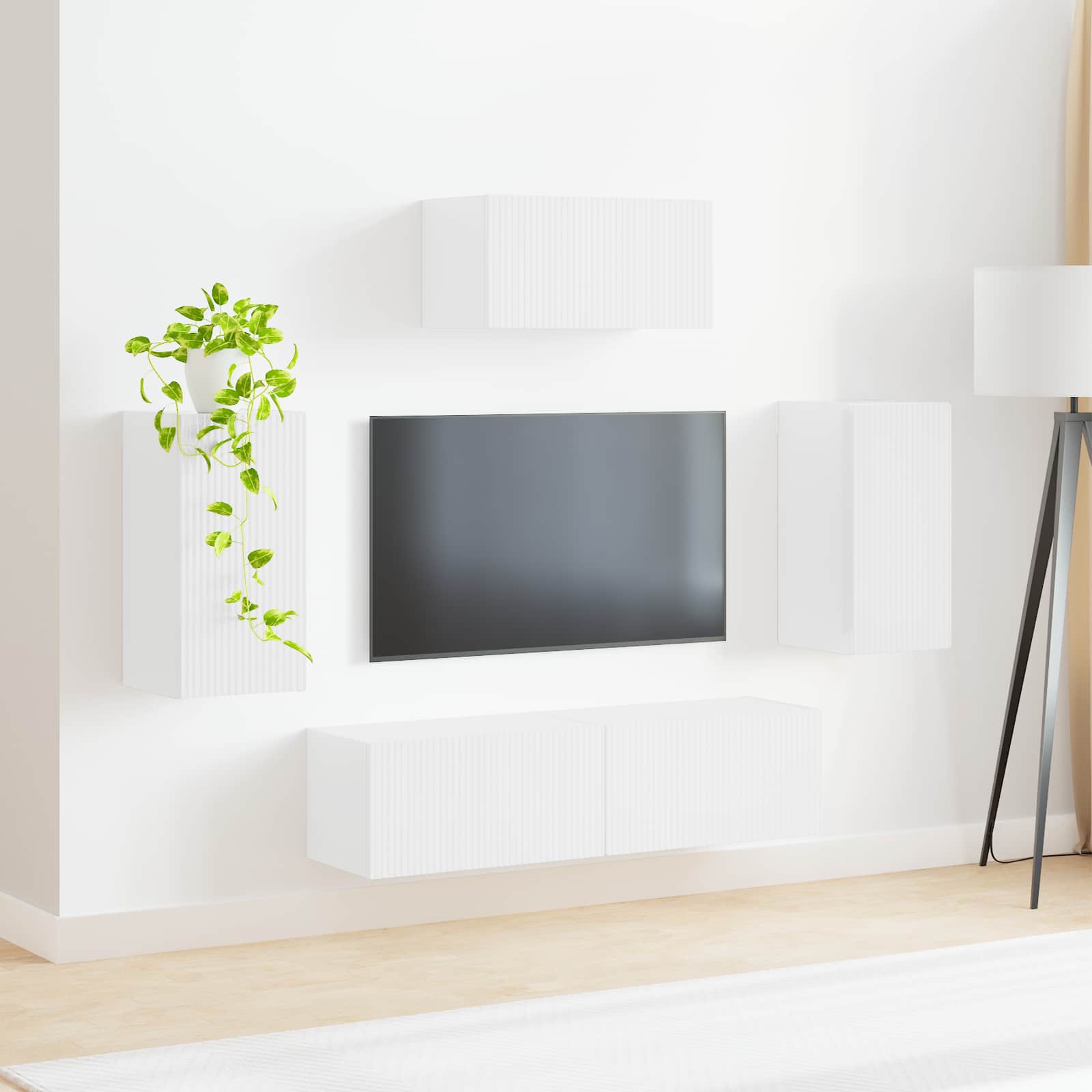 vidaXL TV Cabinet Set 5 pcs High Gloss White Engineered Wood 4