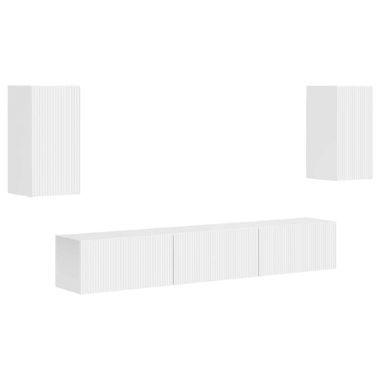 vidaXL TV Cabinet Set 5 pcs High Gloss White Engineered Wood 2