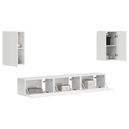 vidaXL TV Cabinet Set 5 pcs High Gloss White Engineered Wood 3
