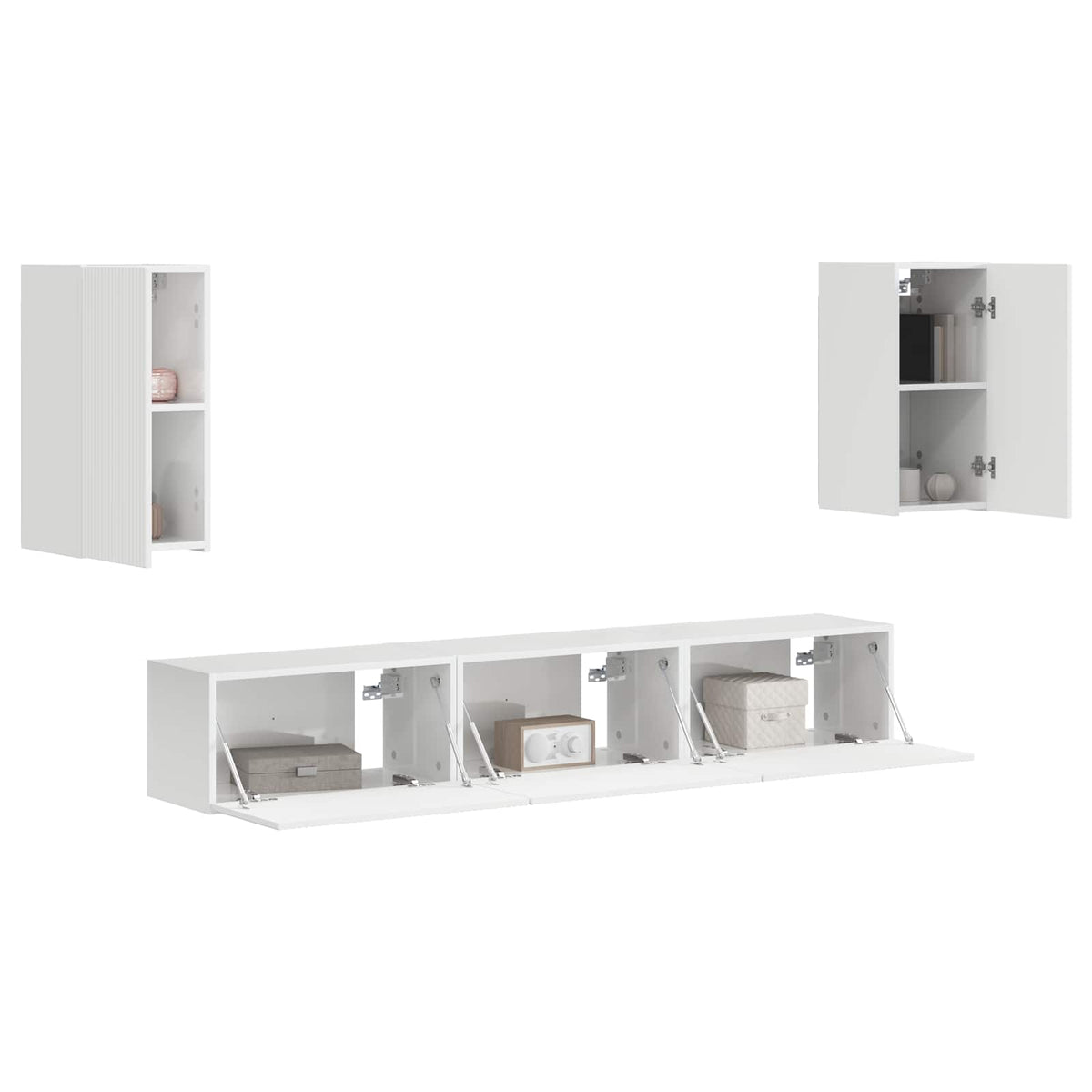 TV Cabinet Set 5 pcs Engineered Wood High gloss white