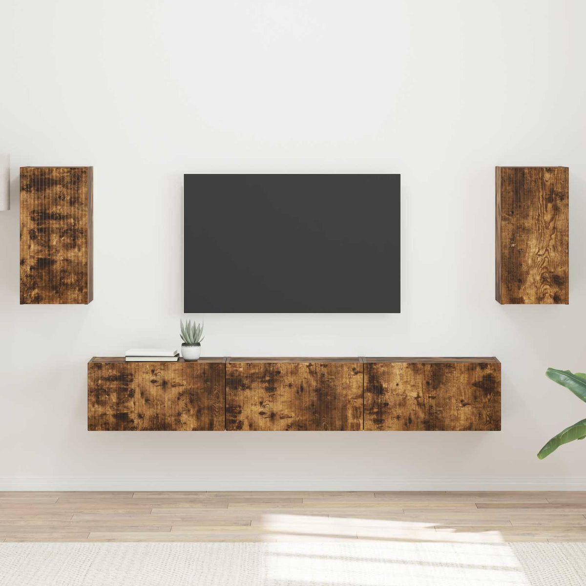 TV Cabinet Set 5 pcs Engineered Wood Smoked oak