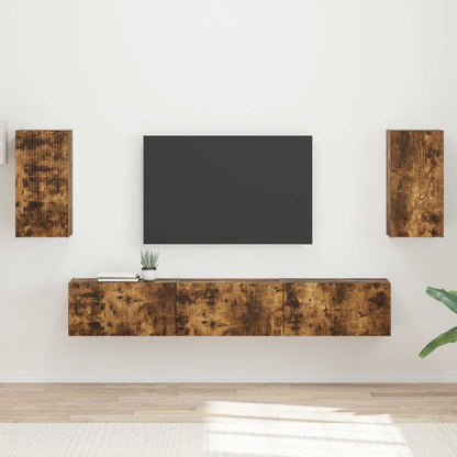 TV Cabinet Set 5 pcs Engineered Wood Smoked oak