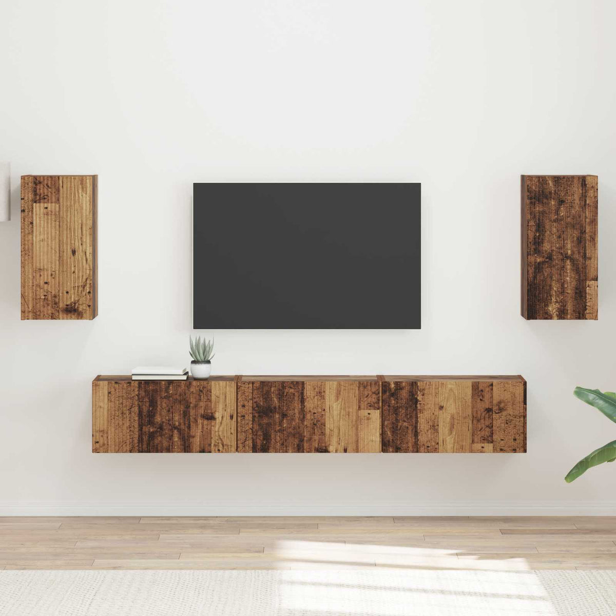 TV Cabinet Set 5 pcs Engineered Wood Old wood