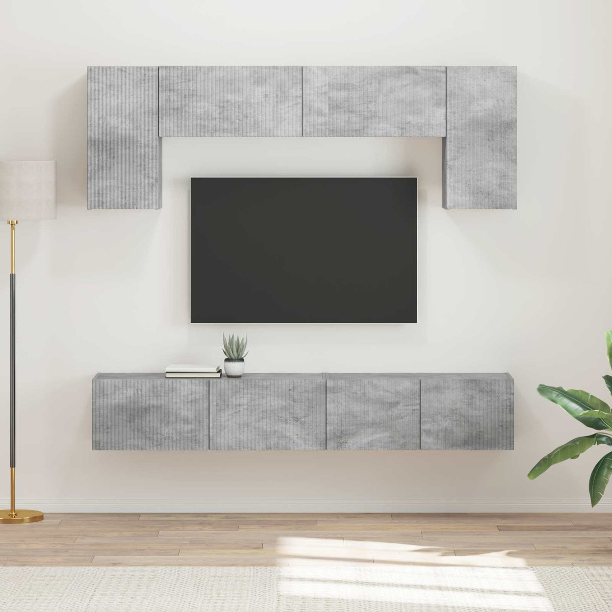 vidaXL TV Cabinet Set 4 pcs Concrete Grey Engineered Wood 1