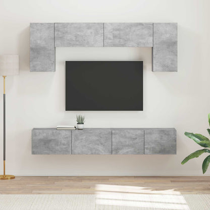 vidaXL TV Cabinet Set 4 pcs Concrete Grey Engineered Wood 1
