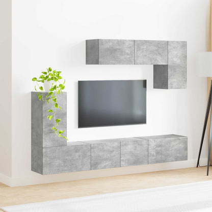 vidaXL TV Cabinet Set 4 pcs Concrete Grey Engineered Wood 4