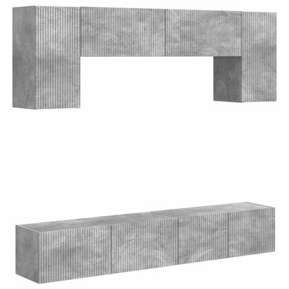 vidaXL TV Cabinet Set 4 pcs Concrete Grey Engineered Wood 2
