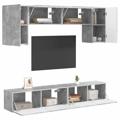 vidaXL TV Cabinet Set 4 pcs Concrete Grey Engineered Wood 3