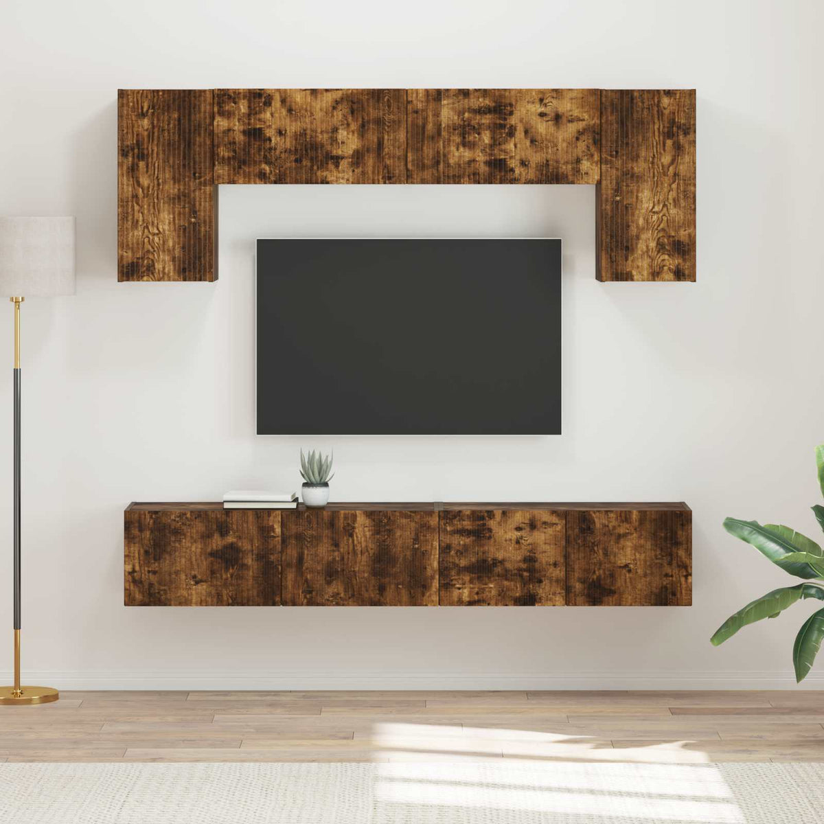 vidaXL TV Cabinet Set 4 pcs Smoked Oak Engineered Wood 1