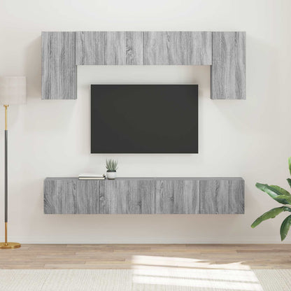 vidaXL TV Cabinet Set 4 pcs Grey Sonoma Engineered Wood 1