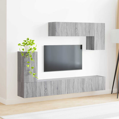 vidaXL TV Cabinet Set 4 pcs Grey Sonoma Engineered Wood 4