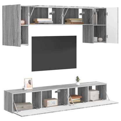 vidaXL TV Cabinet Set 4 pcs Grey Sonoma Engineered Wood 3