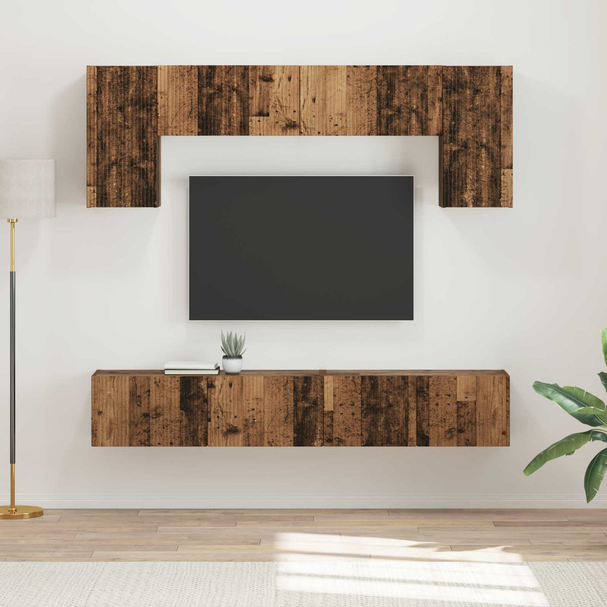 vidaXL TV Cabinet Set 4 pcs Old Wood Engineered Wood 1