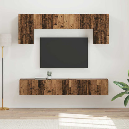 vidaXL TV Cabinet Set 4 pcs Old Wood Engineered Wood 1