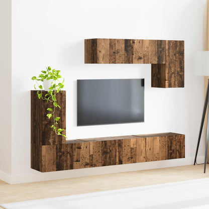 vidaXL TV Cabinet Set 4 pcs Old Wood Engineered Wood 4