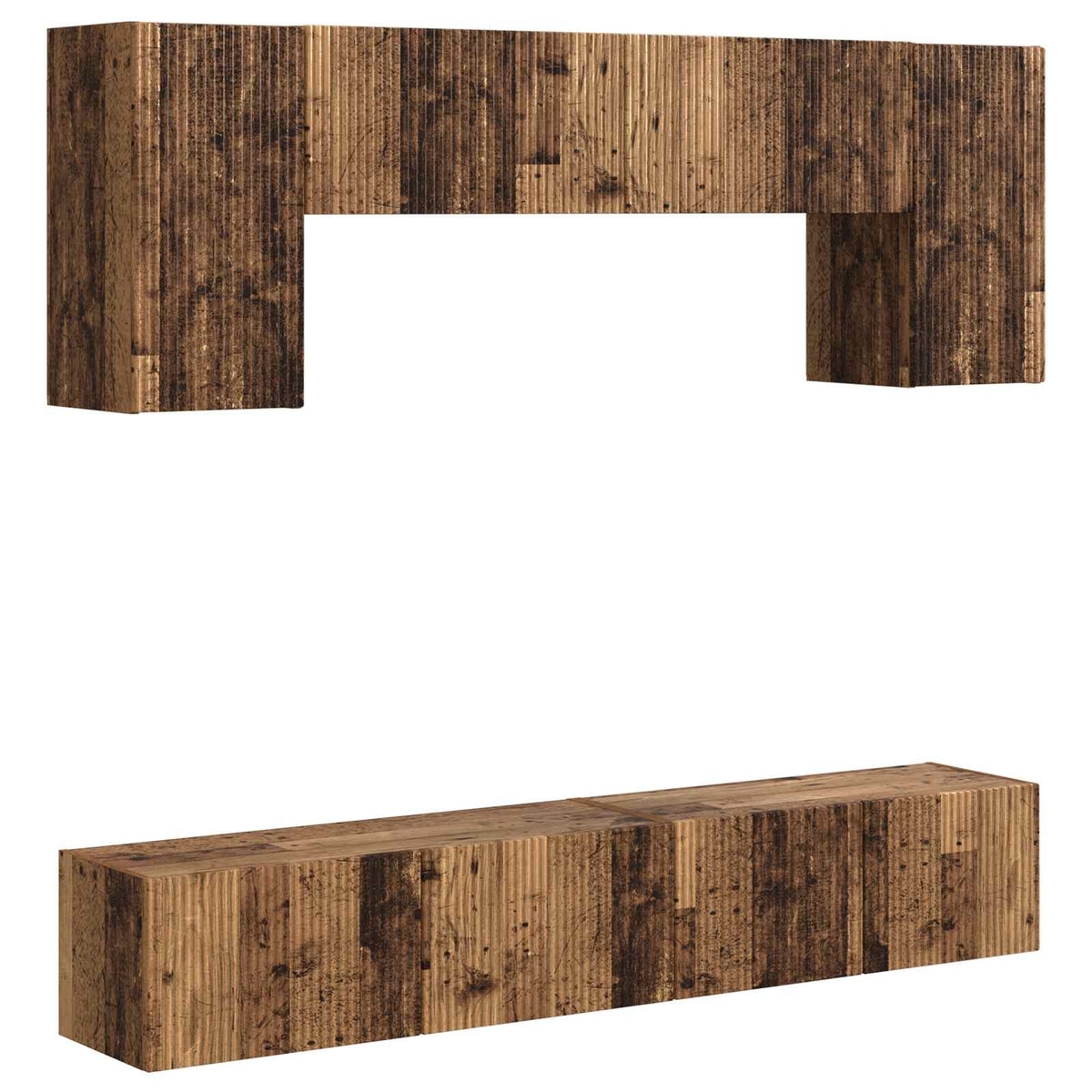 vidaXL TV Cabinet Set 4 pcs Old Wood Engineered Wood 2