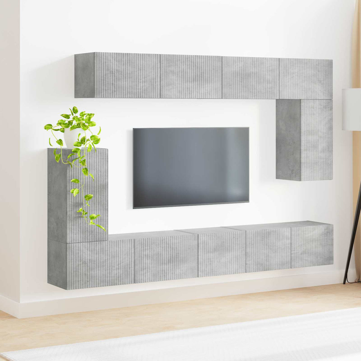 vidaXL TV Cabinet Set 5 pcs Concrete Grey Engineered Wood 4