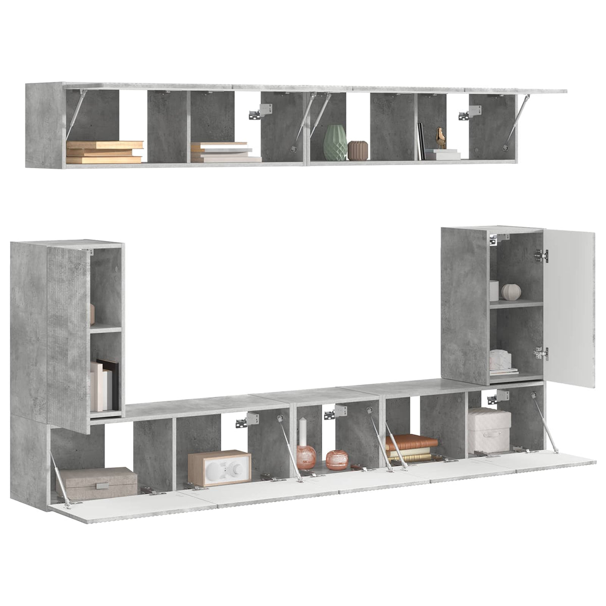 vidaXL TV Cabinet Set 5 pcs Concrete Grey Engineered Wood 3